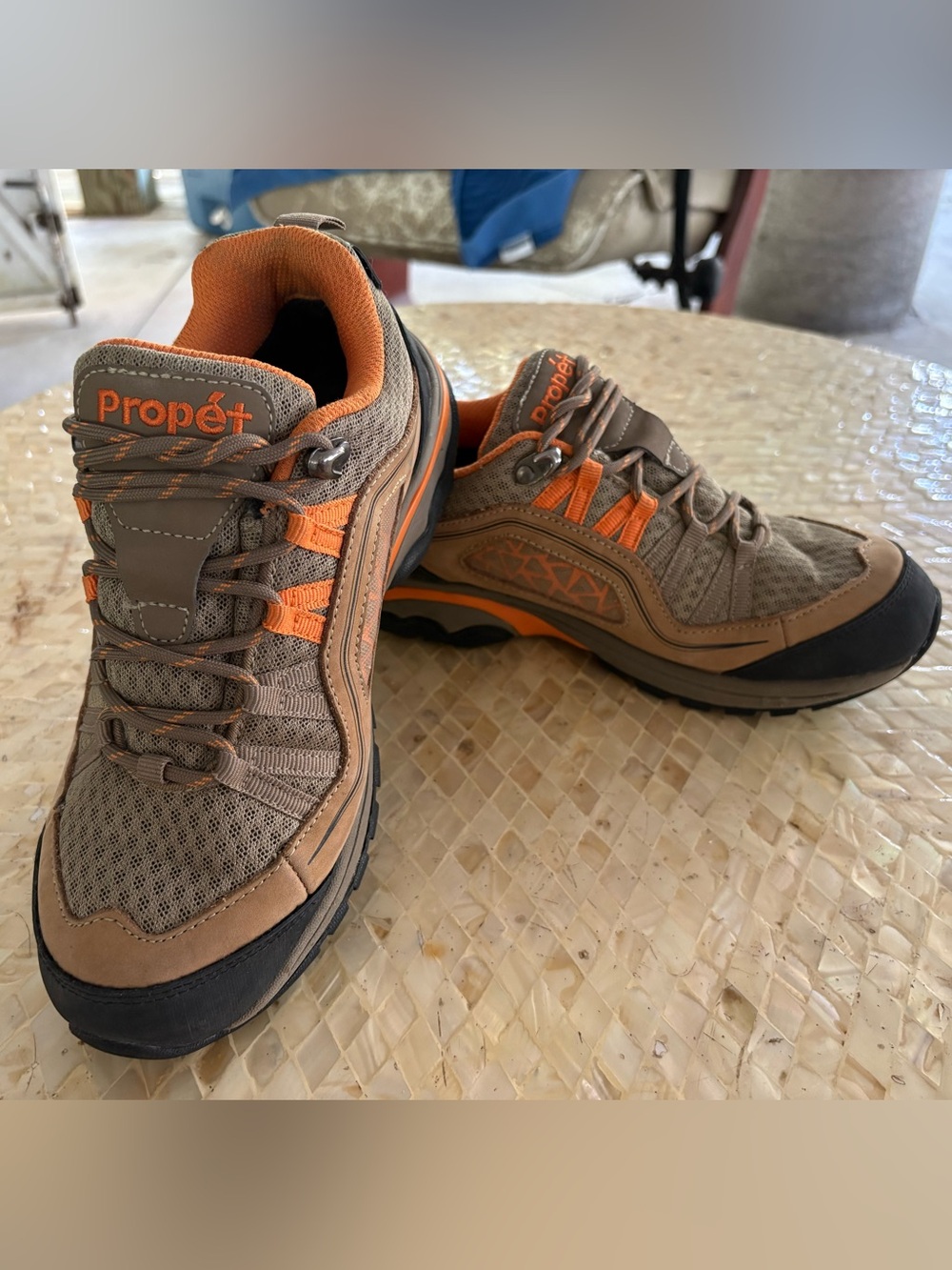Propet Women's Piccolo Hiking/Trail Sneakers in Brown and Orange